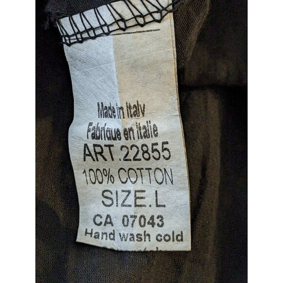 Valentina Naldi Eyelet Baby Doll Dress Size L Black Ruffle Italy Y2K Whimsigoth - Picture 7 of 7